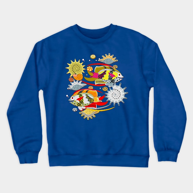 Illustration of decorative fishes. Crewneck Sweatshirt by Artist Natalja Cernecka